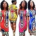 Womens Traditional African Print Dashiki Stretch Bodycon Dress XL Blue