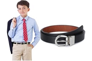 SUOSDEY Kids Reversible Belt for Boys and Girls Leather Belt for School Uniform Casual Jeans Back to School Fashion