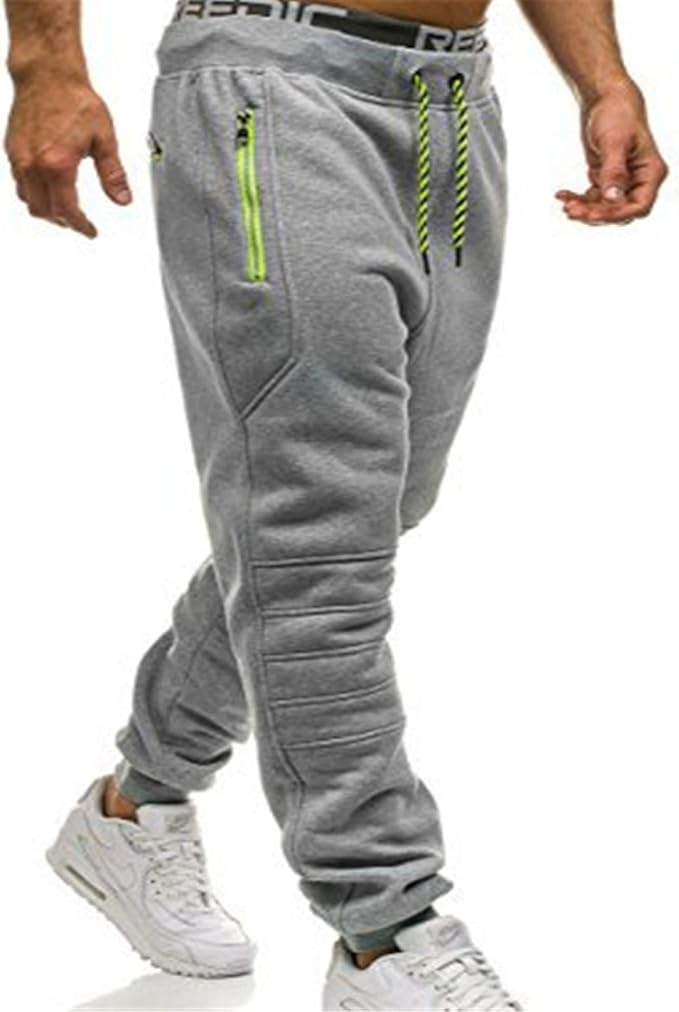 Mens Gym Joggers Pantalones Deportivos Culturismo Entrenamiento Slim