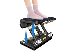 Arejonner Foldable Foot Rest, Computer Foot Rest Under Desk, 12Modes Adjustable Ergonomic for Office, Loading Capacity 80 pounds, Removable EVA Cushion, Black