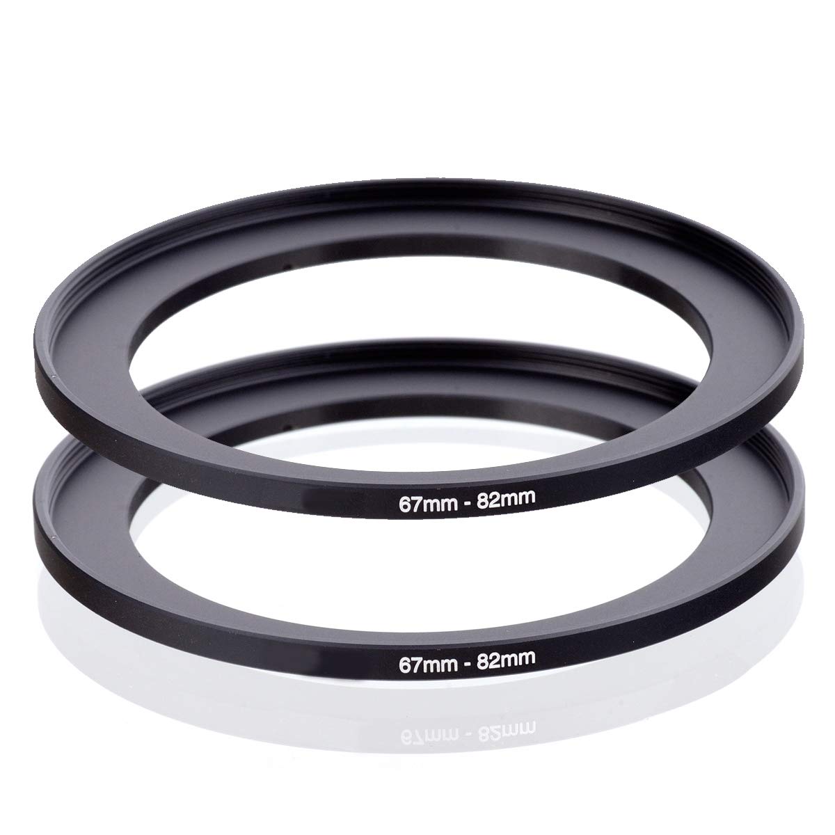 67mm-82mm Step Up Ring [67mm Lens to 82mm Filter], FANZR Camera Lens Filter Adapter Ring Lens, Premium Aluminum (2 Pack)