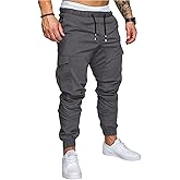 GM MGBOYGYM Mens Fashion Joggers Sports Pants - Cotton Cargo Pants Sweatpants Trousers Mens Long Pants