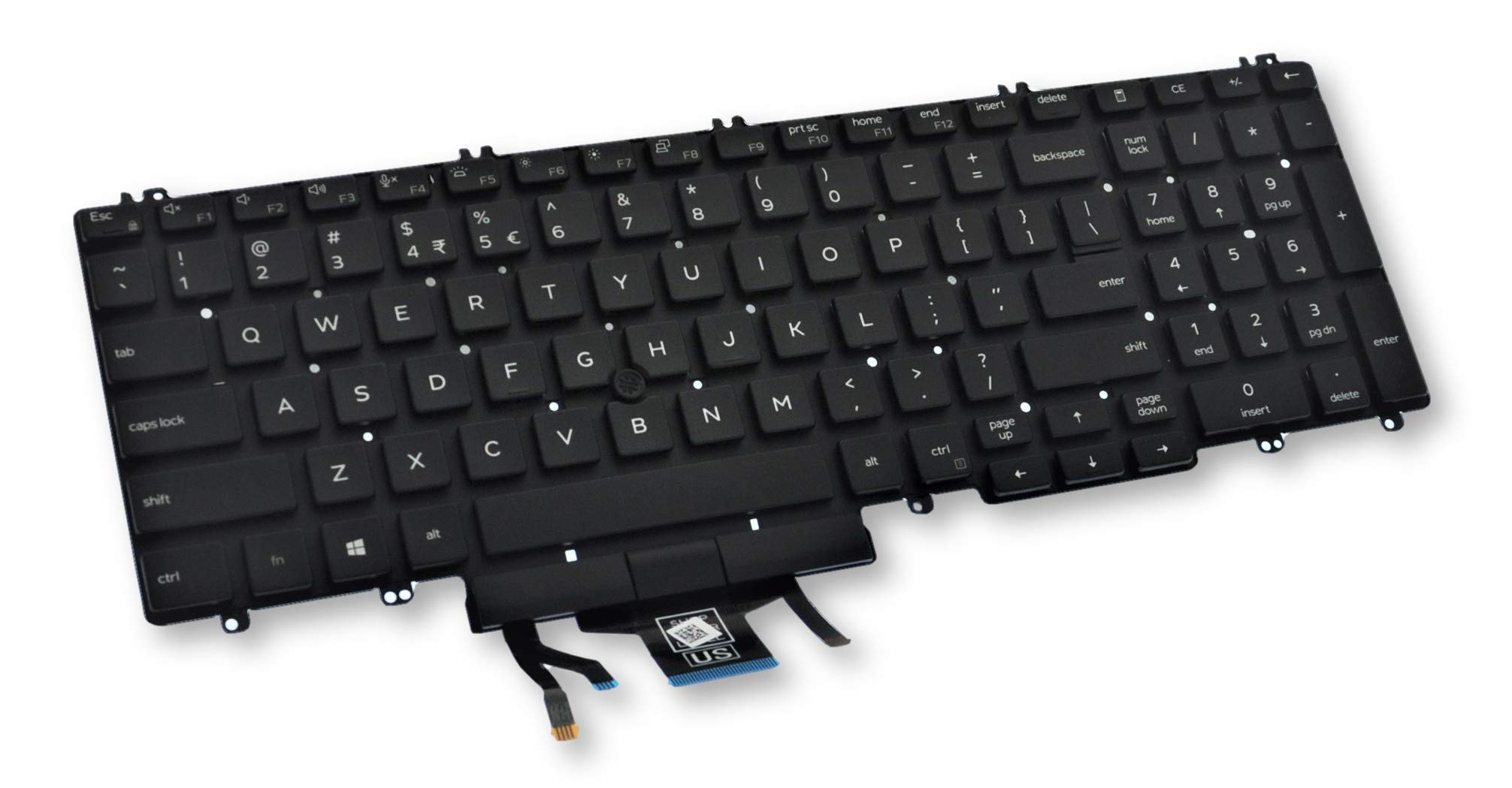 TJL Latitude 5500, Precision 3540 3541 Dual Point Backlit US-INTERNATIONAL Keyboard M25NK