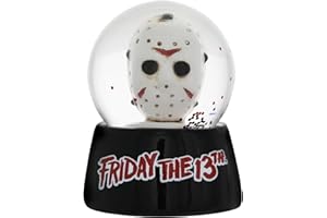 SILVER BUFFALO Friday the 13th Jason's Mask 3-Inch Mini Snow Globe with Swirling Glitter Display Piece | Horror Movie Collectible Keepsake