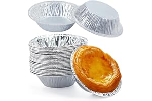 Aluminum Foil Baking Pie Pans, Wanfoou 120 Pcs 5 Inch Aluminum foil Pie Pan, Round Cake Cup Mini Tin Pan Small Tin for Baking