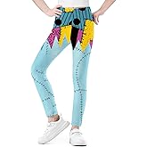IIMMER Girls Halloween Stretchy Saly Leggings Funny The Chrosmas Printed Tight Pants Moonlit Blue 5-6 Years