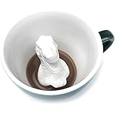 Creature Cups T-REX Ceramic Cup (11 Ounce, Dark Green) - Hidden 3D Animal Inside Mug - Drinkware Gift for Dinosaur, Jurassic, Coffee & Tea Lovers