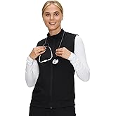 Scrubs Vest for Women – Cozy Scrubs Comfort Fit Stretch Nurse Vest for Healthcare Professionals with 3 Pockets