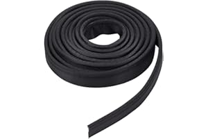 BENECREAT 5.4 Yards Black Awning Rail Insert,1.2inch Double Flap Awning Tent Piping Insert for Rv, Awnig, Tarps, Camping Tent