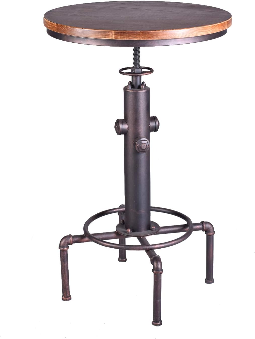 TOPOWER Industrial Bar Table 31.5-41.3" Adjustable Pub Table Kitchen Dining Coffee Bistro Table (Bronze): Kitchen & Dining