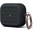 elago Armor Case Compatible with AirPods 3rd Generation Case - Compatible with AirPods 3 Case, Carabiner Included, Supports Wireless Charging, Shock Resistant, Easily Cleaned, Full Protection (Black)