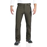 Outdoor Ventures Men's Lite Waterproof Windproof Fleece Lined Warm Hiking Ski Snow Pants Expandable-Waist