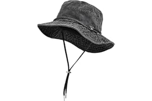 AICHUAN Bucket Hat for Women Men Wide Brim Sun Hat Packable Cotton Denim Summer Beach Travel Outdoor Fishing Cap