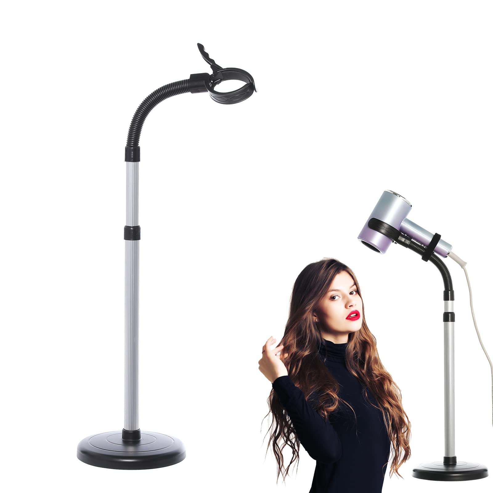Hands-Free Hair Dryer Stand Holder with Strong Suction Base-63in