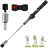 MIKOSI Retractable Golf Swing Trainer with Arm Band for Correct Golf Grip | 5-in-1 Portable Golf Swing Training Aids Right Hand for Chipping Hitting Golf Training Equipment for Beginners
