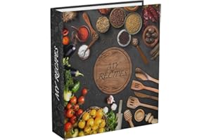 3 Ring Recipe Binder 8.5 x 11, 12 Tabbed Recipe Book for Own Recipes, Recipe Book to Write in Your Own Recipes, Full Page Rec