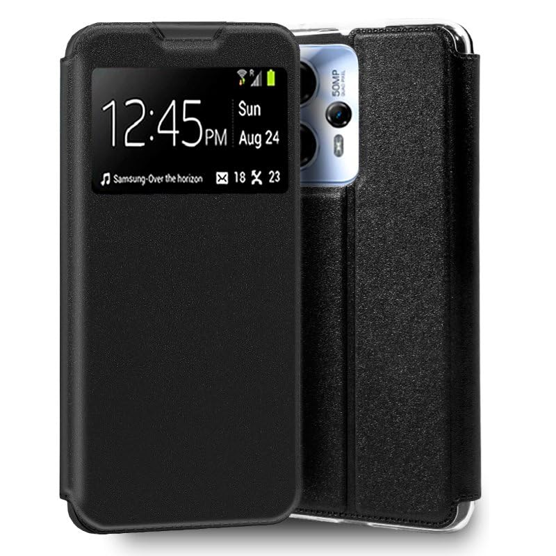Cool Flip Cover Case for Motorola Moto G13 / G23 Smooth Black