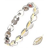 KYOSI Magnetic Bracelets for Women Stainless Steel Womens Magnet Bracelet Leaf Shape Fashion Christmas Gift