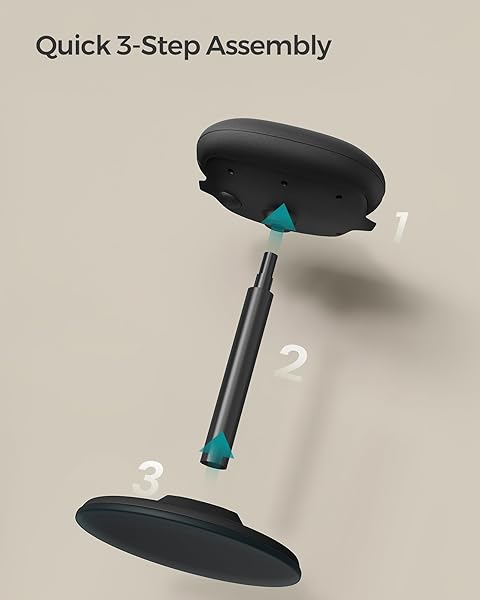 SONGMICS ERGONOMIC WOBBLE STOOL, HEIGHT ADJUSTABLE STANDING DESK STOOL 23.6-33.3 INCHES, SWIVEL BALANCE CHAIR WITH NON-SLIP BASE, STANDING CHAIR, FOR ACTIVE SITTING, OFFICE, HOME, INK BLACK UOSC02BK