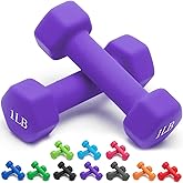 Portzon Weights Dumbbells 10 Colors Options Compatible with Set of 2 Neoprene Dumbbells Set,1-15 LB, Anti-Slip, Anti-roll, He
