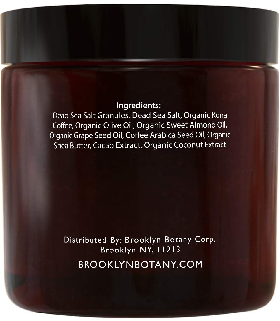 Brooklyn Botany Arabica Coffee Body Scrub & Face Scrub - 100% Natural - Coconut and Shea Butter - Best Anti Cellulite & Strtch Mark Treatment, Spider Vein Theraphy for Varicose Veins & Eczema- 10 oz : Beauty