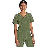 Healing Hands Scrubs for Women V-Neck Scrub Top Joy Camo with Moisture Wicking,360° Stretch & Quick Dry Fabric 2353