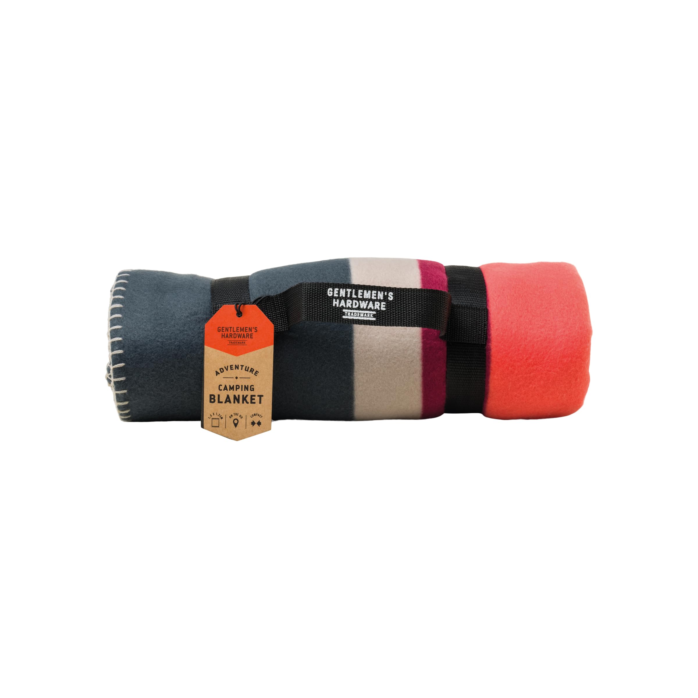 Gentlemen's Hardware Outdoor Stadium Blanket Packable Camping Blanket, 124.46cm w x 150cm long, Multicolor Stripes