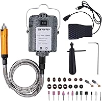 1000W 30000RPM Electric Flex Shaft Rotary Tool Foot Pedal Control Flex Shaft Hanging Grinder Carver Can Forward-Reverse Rotat