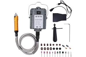 1000W 30000RPM Electric Flex Shaft Rotary Tool Foot Pedal Control Flex Shaft Hanging Grinder Carver Can Forward-Reverse Rotat