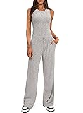 Darong Women's Two Piece Outfit Crew Neck Tank Top