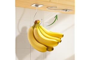 Banana Hook for Hanging Heavy-Duty 15Ib(Max) 2 Pack, Folding Banana Hanger Under Cabinet, Banana Holder Self Adhesive Tracele