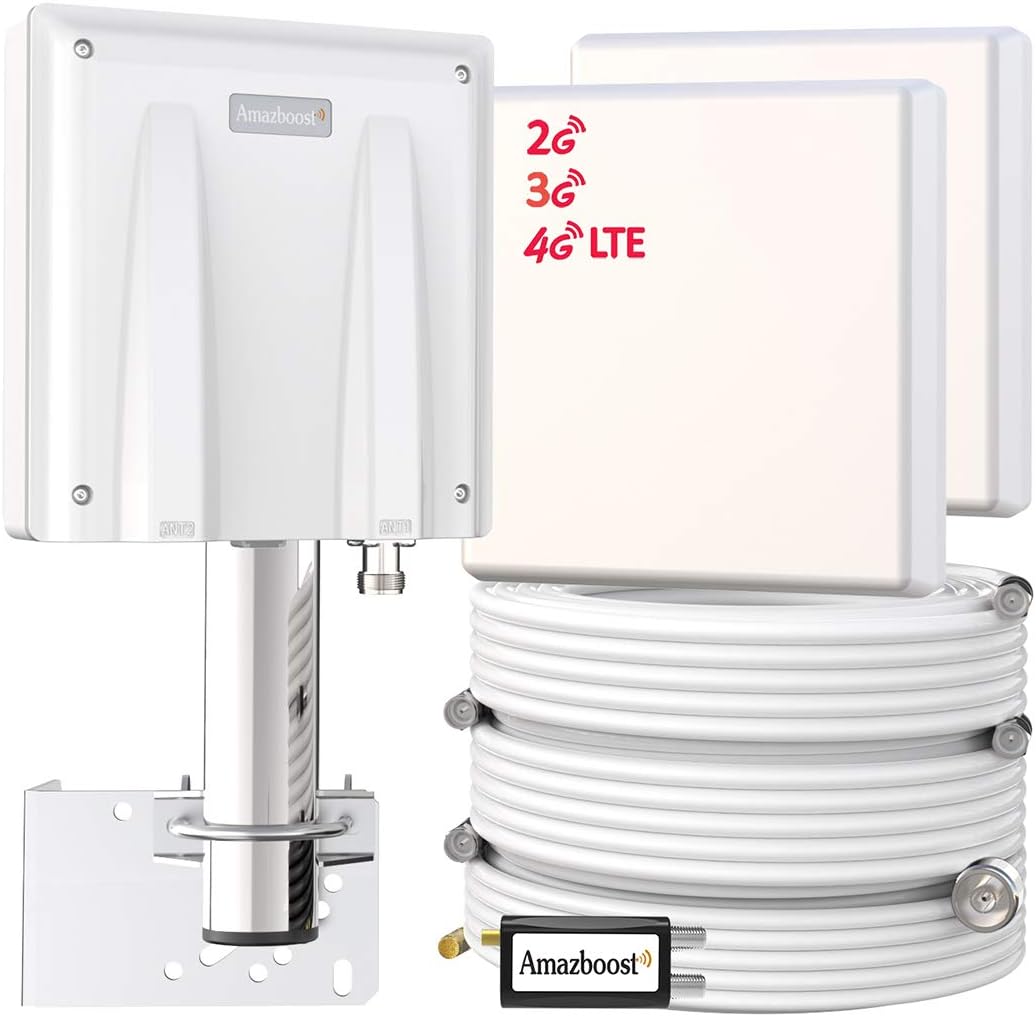 Amazboost Cell Phone Signal Booster for Home(MultiRoom)-Max Up to 8,000 sq ft | All U.S. Carriers - Verizon, AT&T, T-Mobile, Sprint & More | FCC Approved