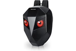 Crelander Motorcycle Backpack,Knight Backpack with LED Display, 3D Waterproof Hard Shell Laptop Travel Bag DIY Programmable Storage Daypack Helmet Bag for Riding 17inch