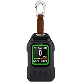 Portable CO2 Detector, 4-in-1 Carbon Dioxide Detector for Car with Audible &amp; Visual Alerts, Temp/Humidity Sensor, Magnetic Back, 300H Standby &ndash; Ideal for Home, RV, Camping (Black)