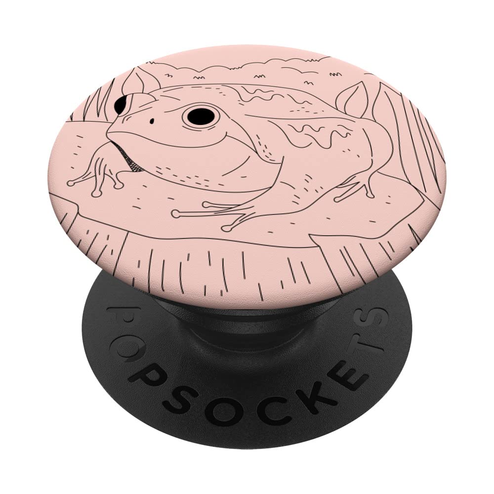 Frog Aesthetic Line Art Abstract Minimalistic Pastel PopSockets Swappable PopGrip