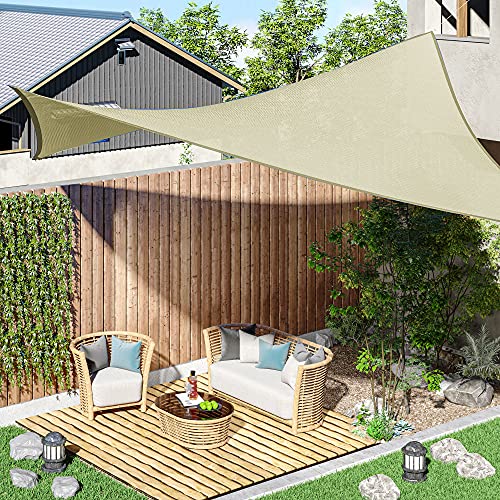 Outsunny Sonnensegel Sonnendach Sonnenschutz Rechtecke HDPE Cremeweiß 3 x 4 m – Bild 3