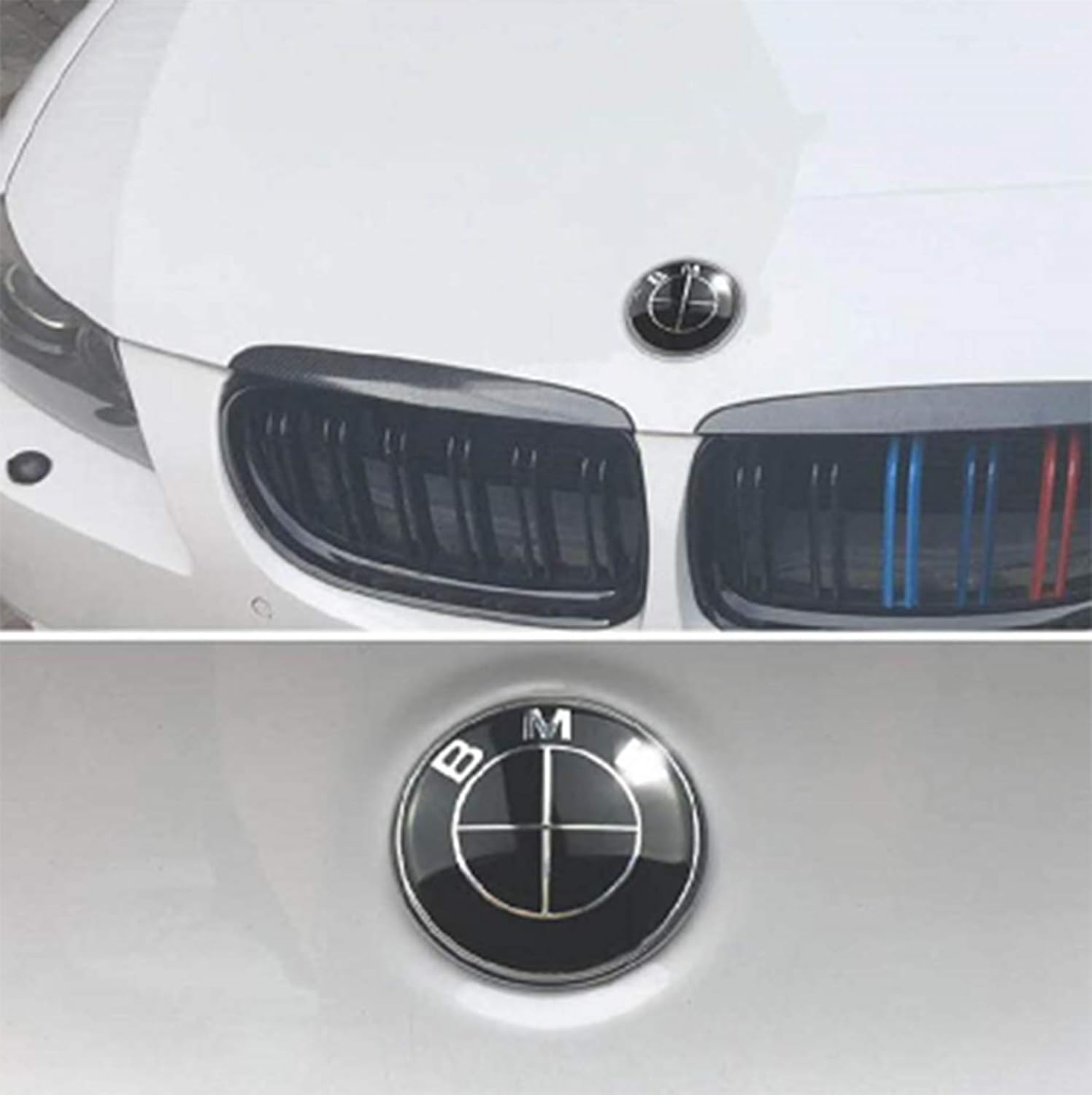 Amazon Alike mm 74mmブラックすべてのbmwエンブレムフードとトランクのモデルのbmwロゴの交換bmw E46 0 6 4 8 9 E60 E65 Ei 328i X3 X5 X6 1 3 5 6 7 サイン マーク 車 バイク