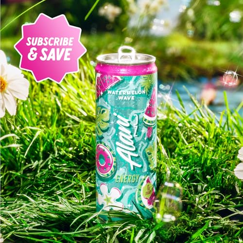 ALANI NU WATERMELON WAVE SUGAR FREE, LOW CALORIE ENERGY DRINKS | 200MG CAFFEINE | BIOTIN B VITAMINS | ZERO SUGAR | 10 CALORIES | 12 FL OZ CANS | 12 PACK