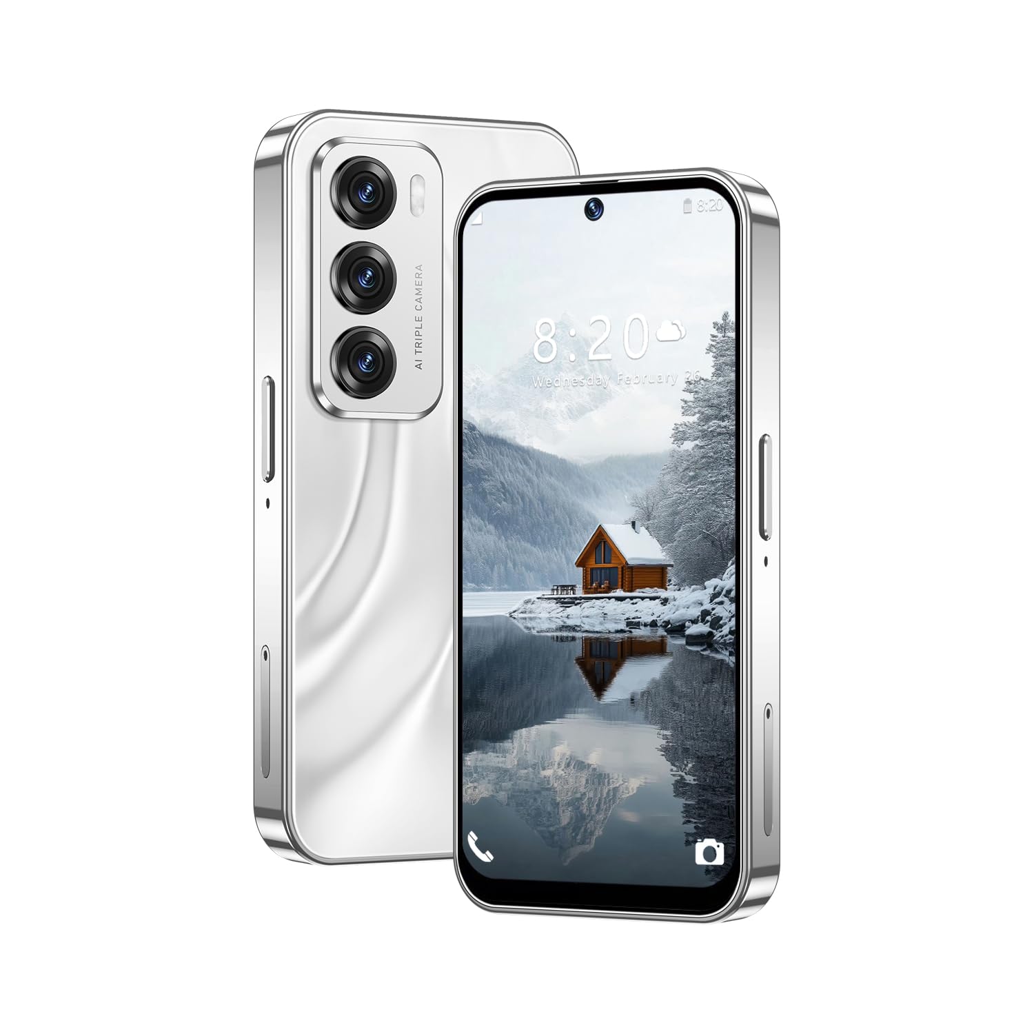 PrzSay mini Smartphone for Kids with 4.0 inch Small HD Screen, 3GB RAM+32GB ROM,4G Dual SIM,Android 10.0,WiFi,Bluetooth,FM,GPS Pocket Phone (Reno12mini-White)