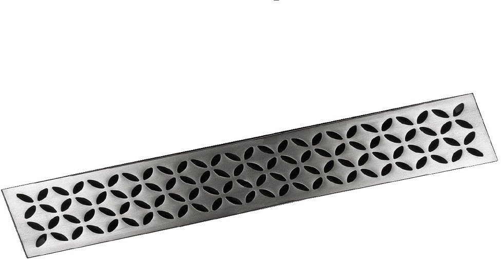 Schluter Systems KerdiLineStyle Floral Grate Assembly for Linear Shower Drain, 23 mm Frame