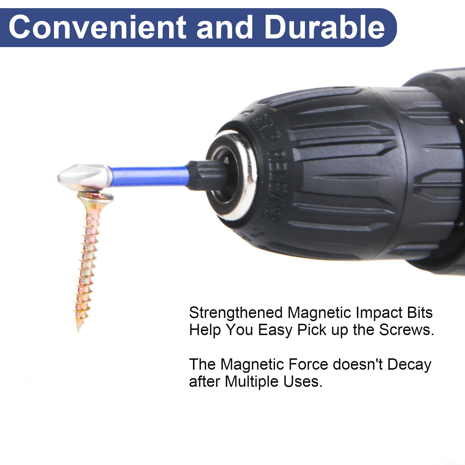 HPHOPE Professional Shockwave Bit Set 10tlg., Schraubendreheraufsätze mit Torx, Pozi, Phillips, 50mm Länge, mit Schlüsselanhänger 4