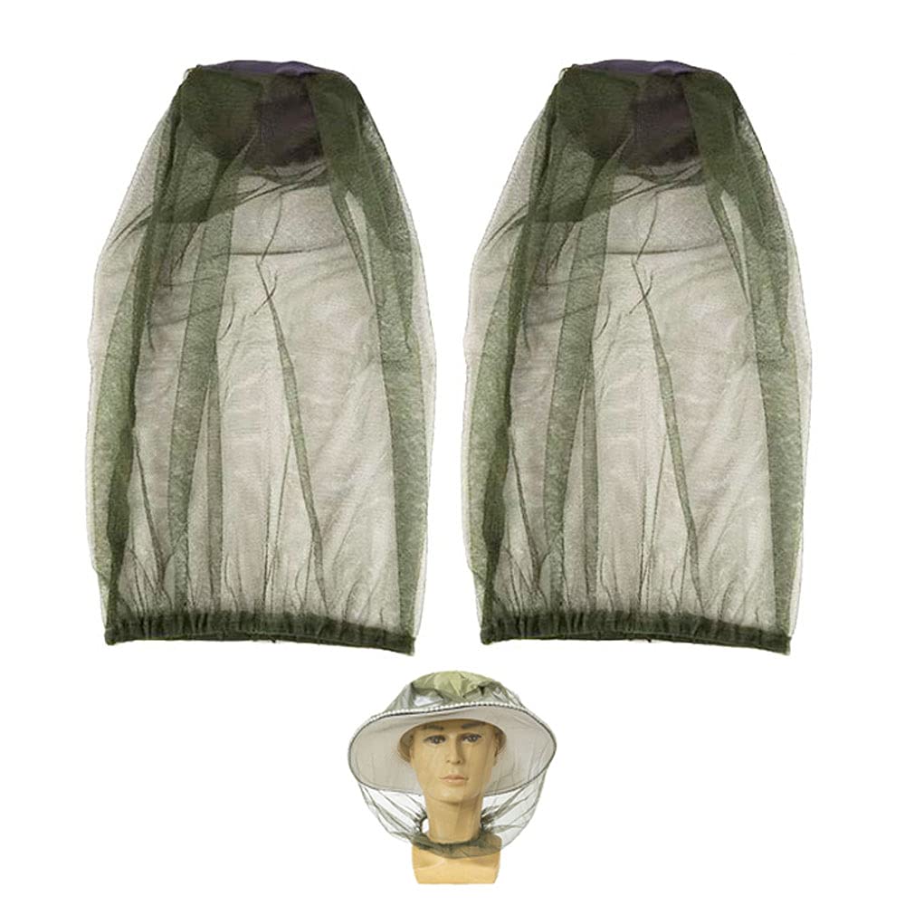 2PCS Midge Head Net Face Net Mesh Nylon Mosquito Head Net for Outdoor Hiking Camping Climbing Fishing and Walking
