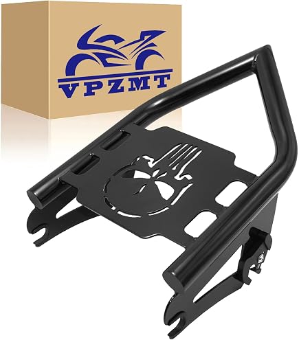 Black Detachable Luggage Rack For Harley Davidson Touring 2009-Up – Steel Construction