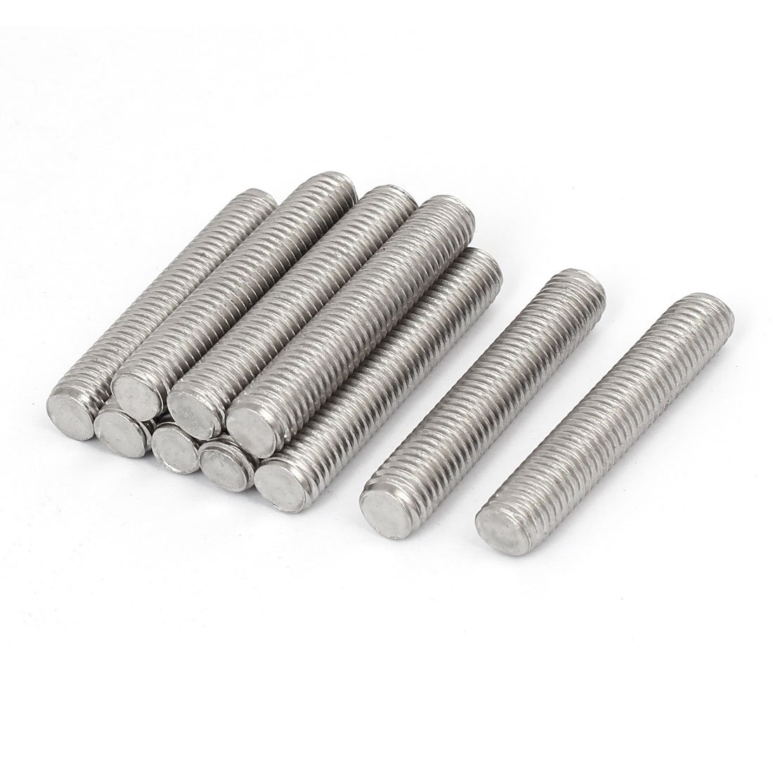 Sourcingmap M10 x 55mm 1.5mm Pitch 304 Stainless Steel Fully Threaded Rods Fasteners 10 Pcs