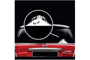 TOTOMO White Scary Eyes Peeking monster Car Decal Sticker for Laptop Ipad Window Wall Truck Motorcycle