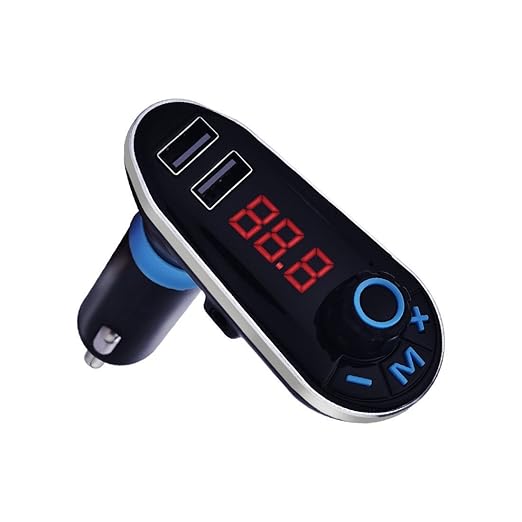 Anbero Transmisor FM Manos Libres Bluetooth Coche Musica Radio Adaptador apoyo Micro tarjeta SD, Memoria Flash USB, AUX Entrada