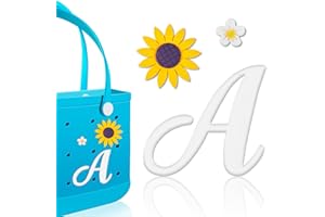 Hikkcos 3 Pcs Letter Charms for Bogg Bag Clips Insert Bogg Bag Accessories Charm Decorative Alphabet Charm for Handbag Beach Tote Bag Simple Modern Beach Bag, Rubber Tote Bag