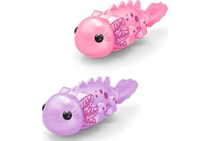 ZOHANINDL Robo Axolotl Alive Robo Fish Robotic Swimming Fish, A Living pet Baby Axolotl (Pink + Purple) 2 Pack, Bath Pool Water Toys,Comes with Batteries, Birthday Parties for Boys and Girls