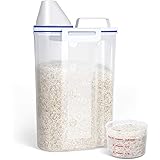 ODOM Airtight BPA Free Plastic Food Storage Container with Lid + Measuring Cup, 2L 4.4Lbs Pantry Storage Container for Dry Fo