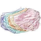 Littledream Lot of 6 Vintage Plus Size XL Hips 36 inch - 46 inch Full Cut Briefs Sheer Transparent Silk Nylon Panties Men Womens Knicker Underwear High Waist Granny Brief Mushroom Gusset